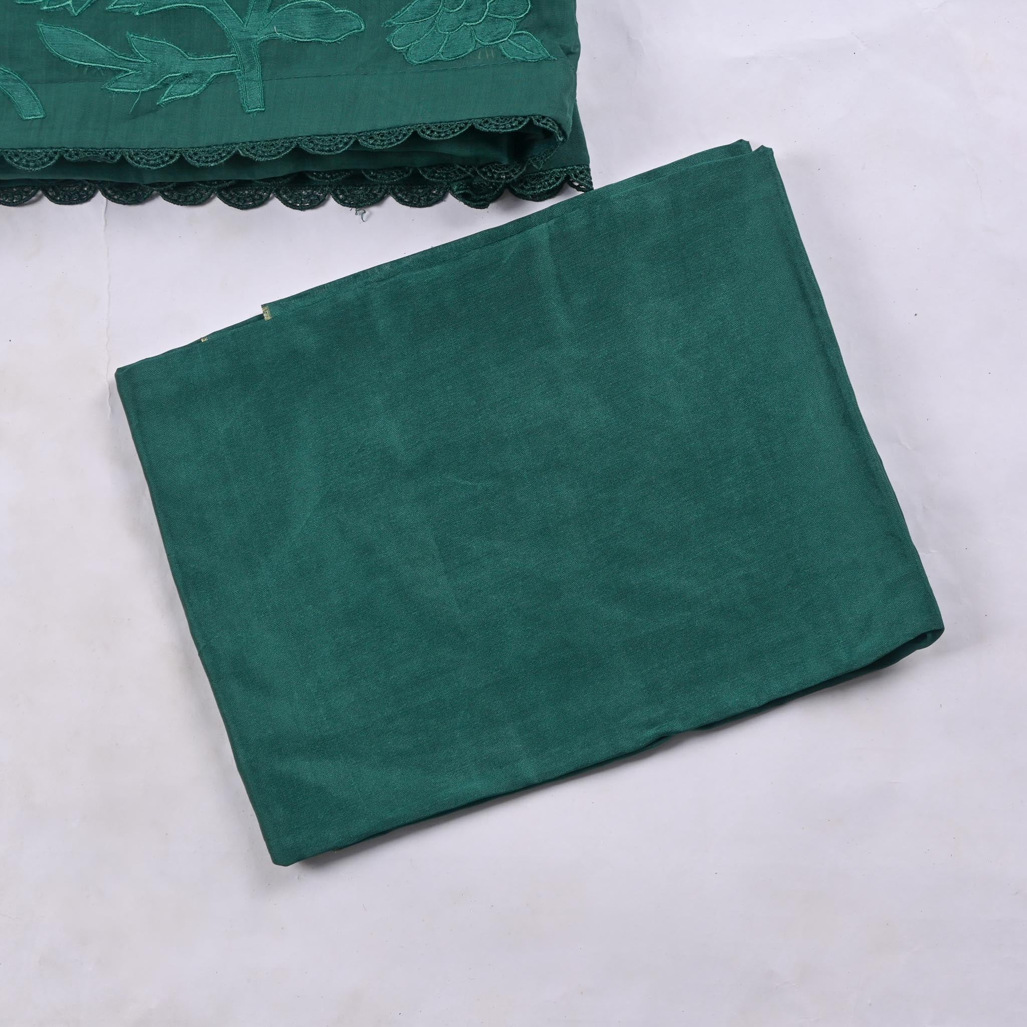 Organza Green Unstitched Suit