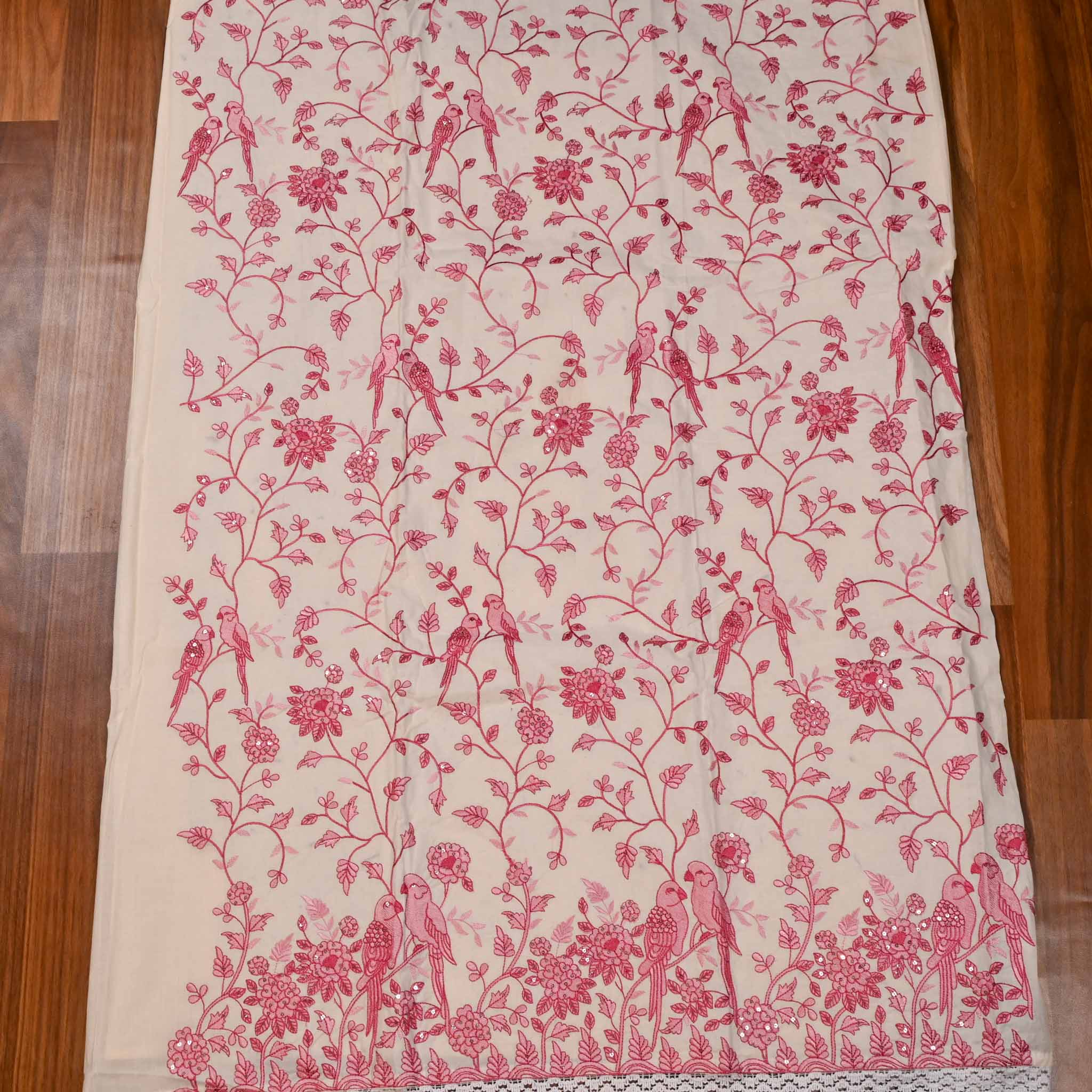 Cotton Pink Unstitched Suit