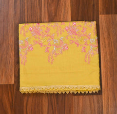 Cotton Yellow Unstitched Suit