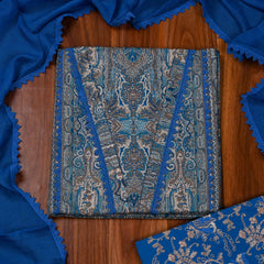 Cotton Blue Unstitched Suit
