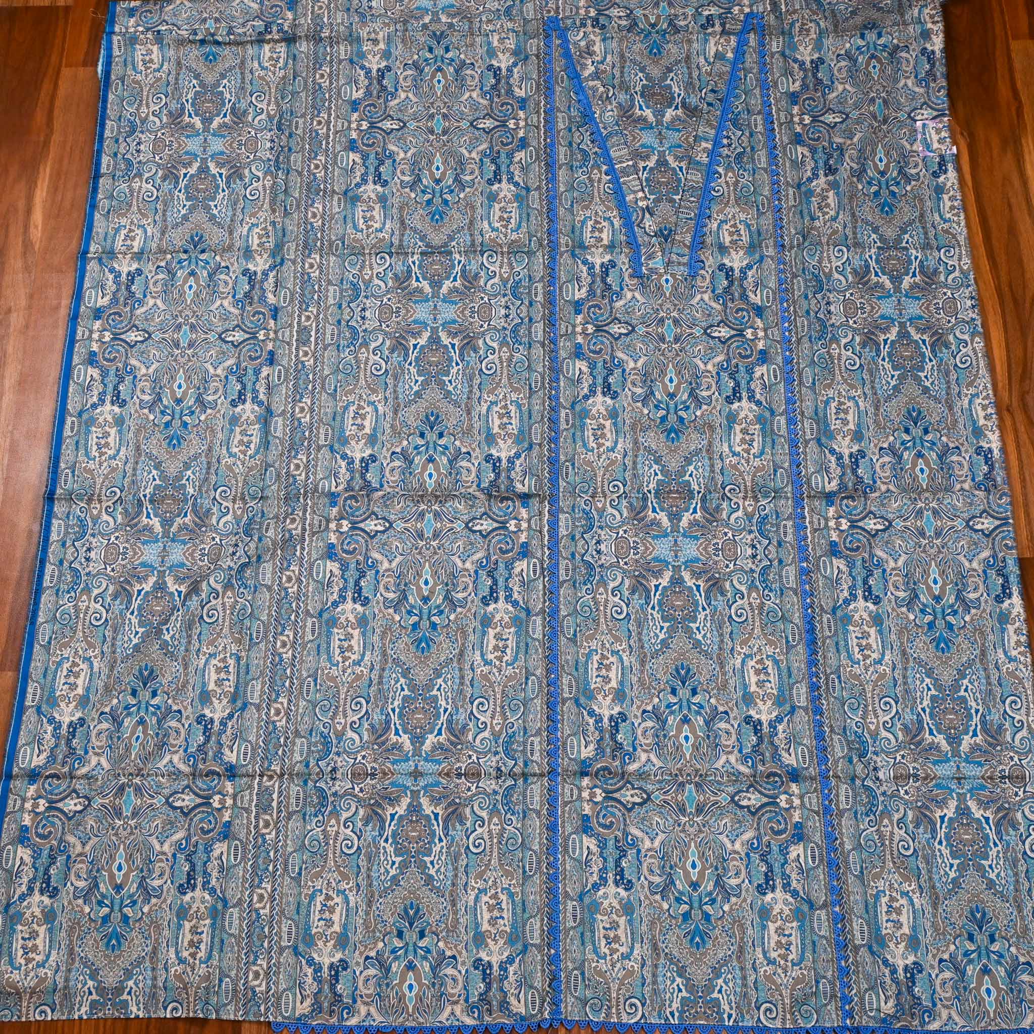 Cotton Blue Unstitched Suit