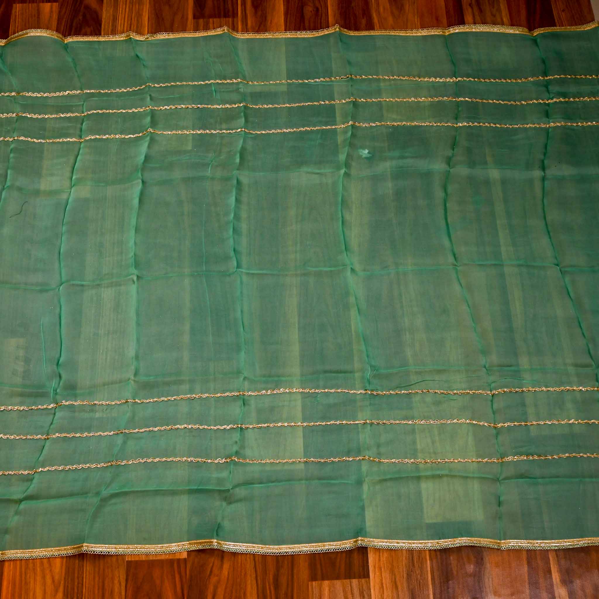 Organza Sea Green Unstitched Suit
