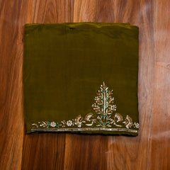 Organza Green Unstitched Suit