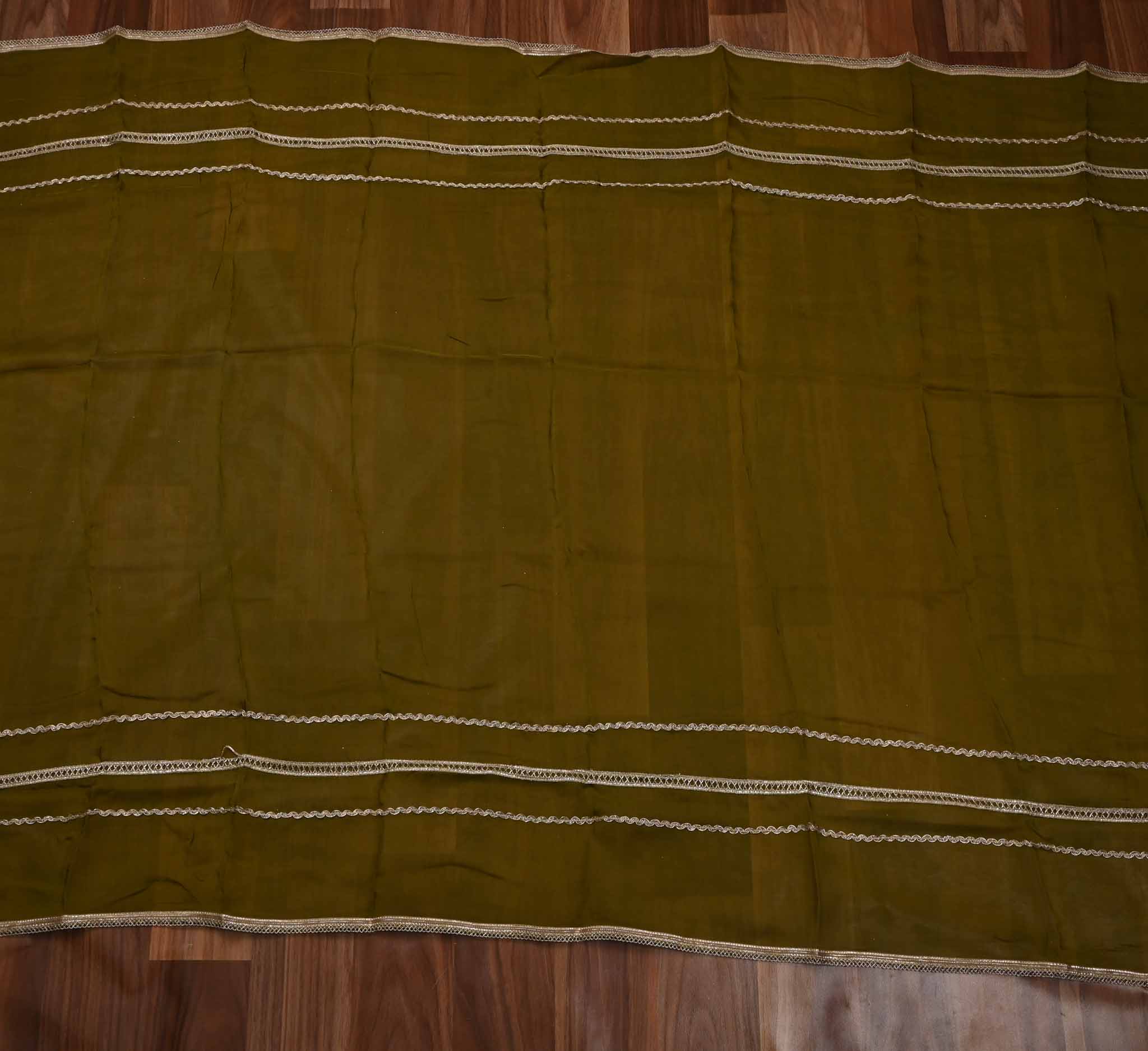 Organza Green Unstitched Suit