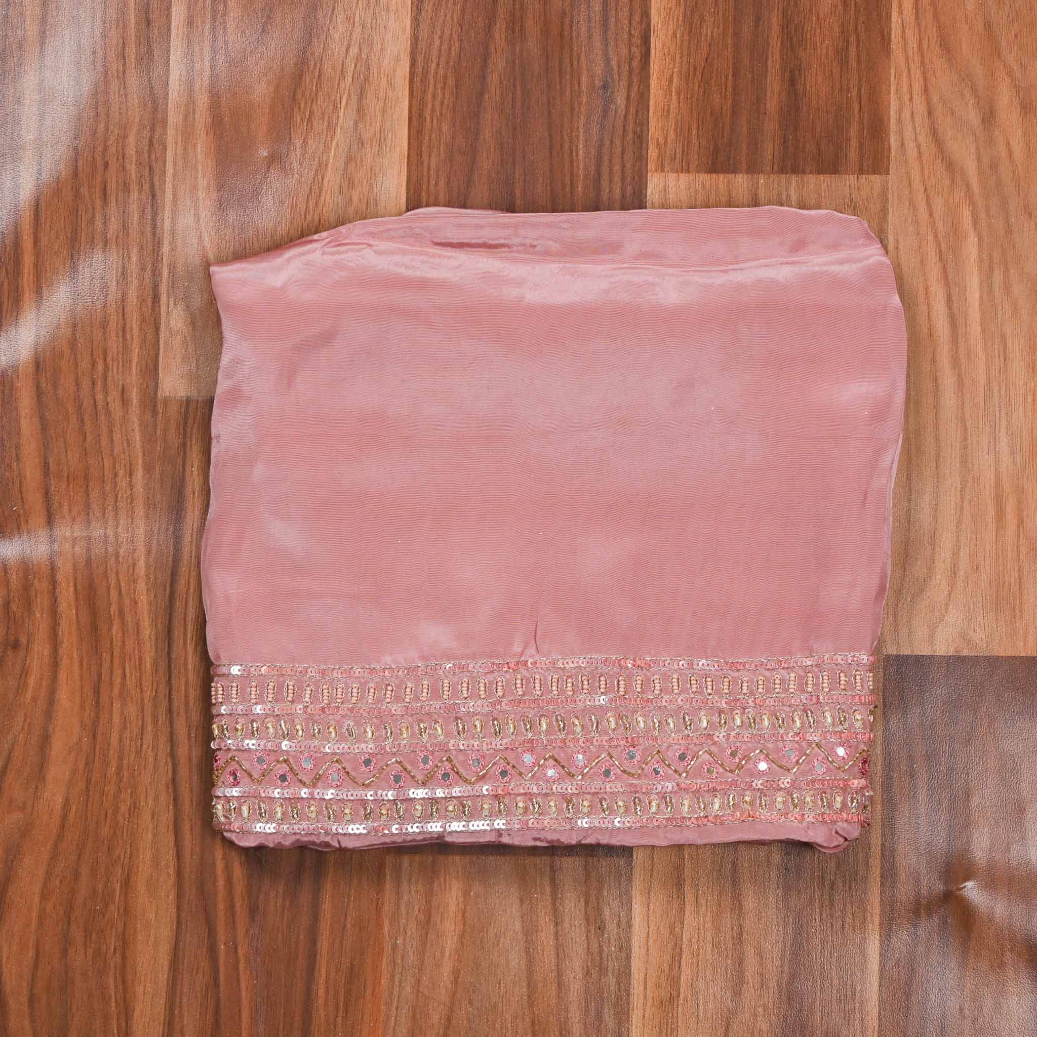 Organza Pink Unstitched Suit