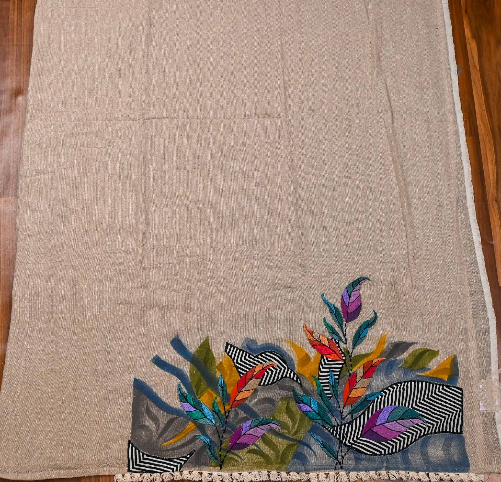 Jute Cotton Skin Unstitched Suit
