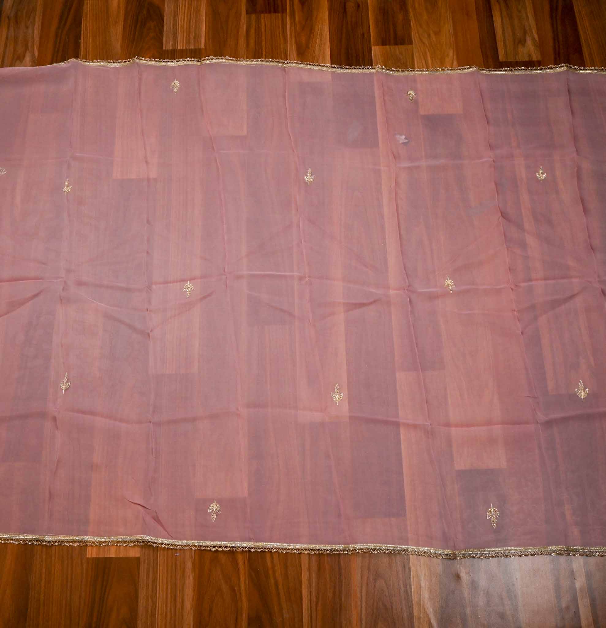 Organza Pink Unstitched Suit