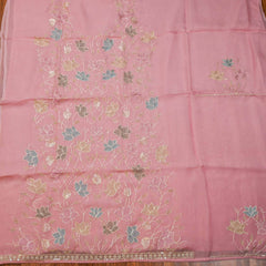 Organza Pink Unstitched Suit