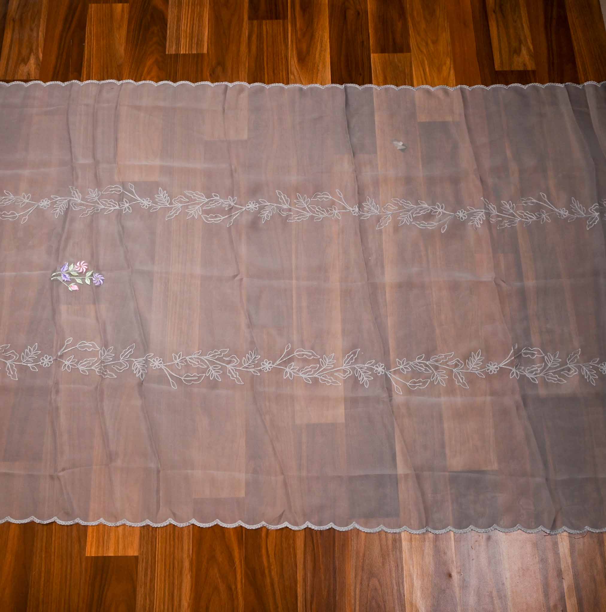 Organza Grey Unstitched Suit
