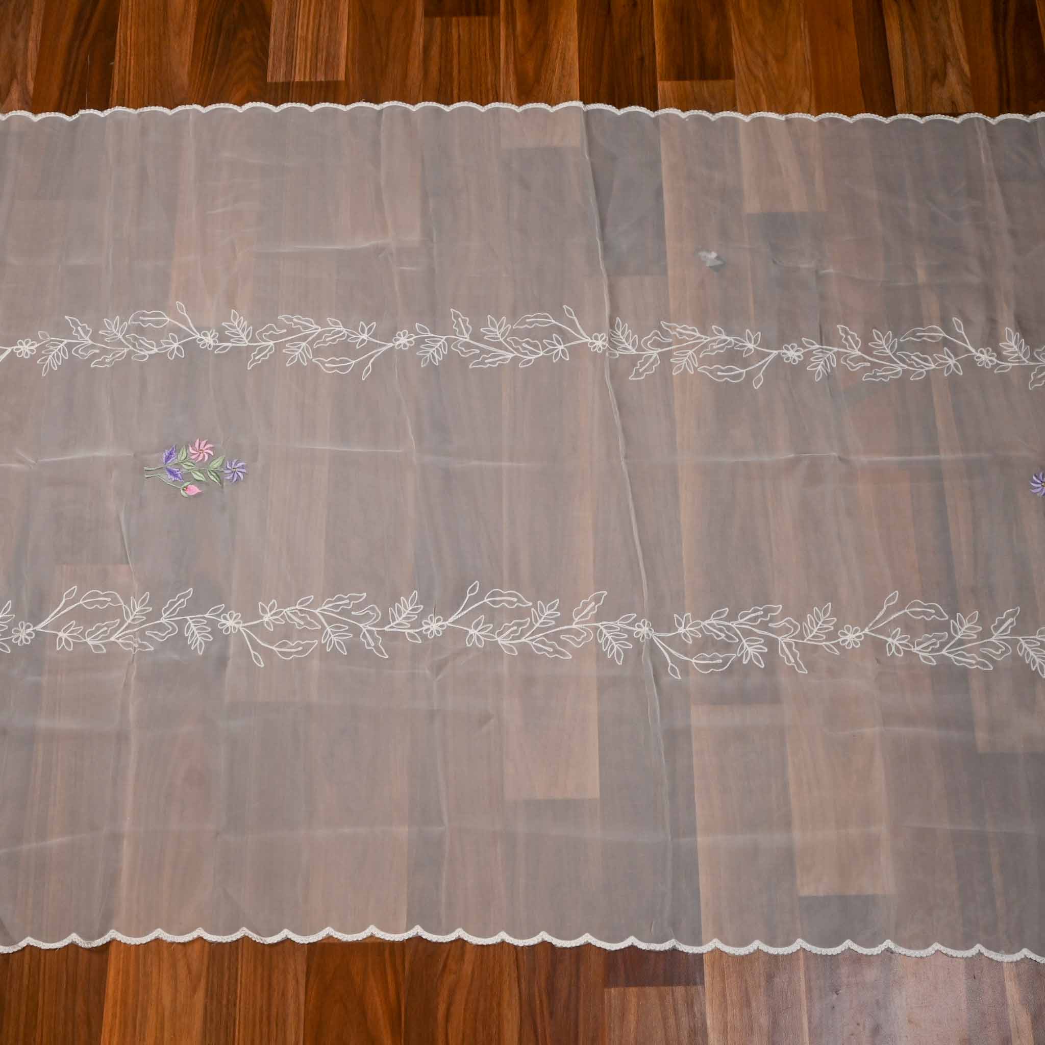 Organza Off-white Unstitched Suit
