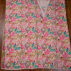 Pure Muslin Pink Unstitched Suit