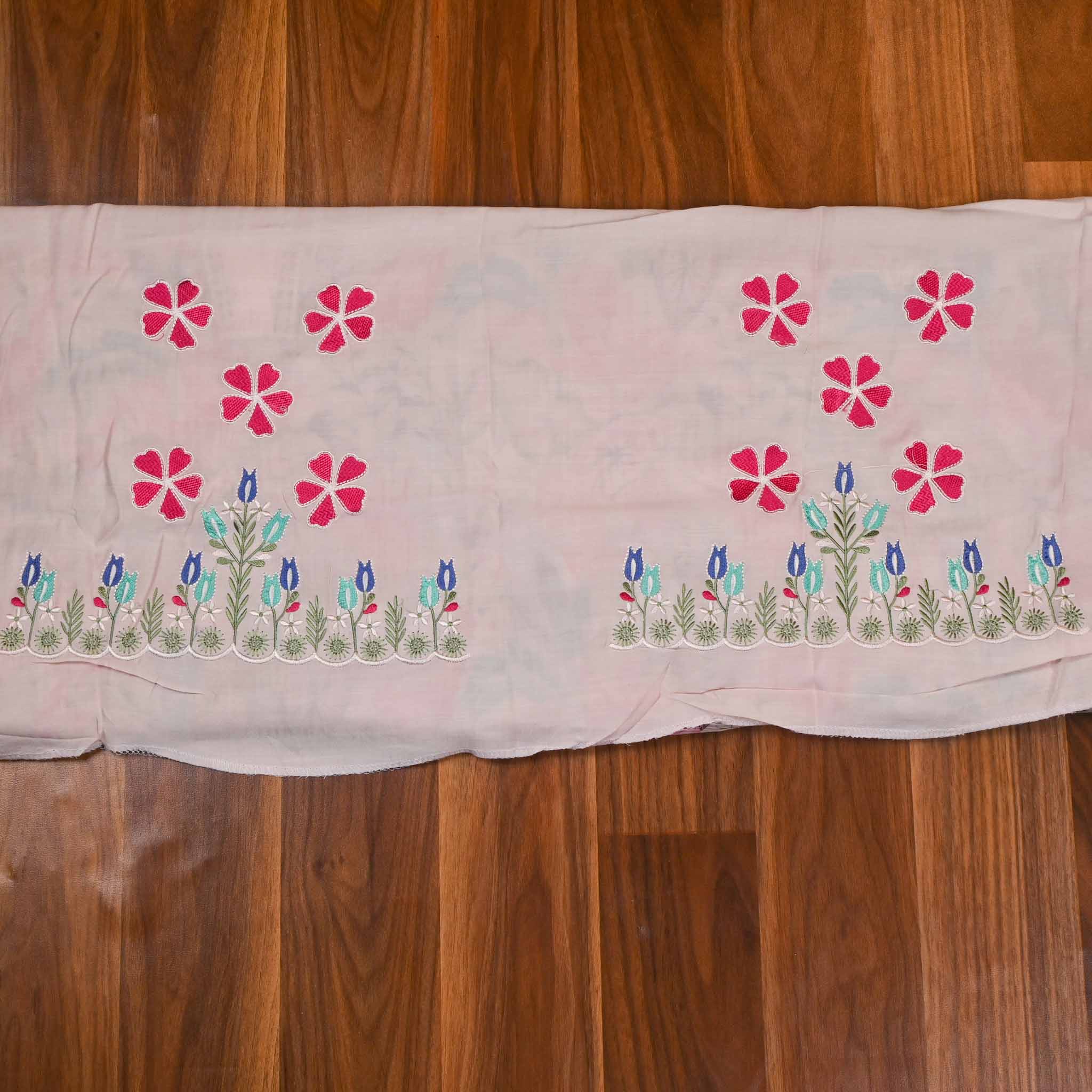 Pure Muslin Pink Unstitched Suit