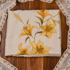 Organza Yellow Unstitched Suit