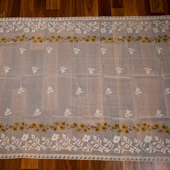 Organza Yellow Unstitched Suit