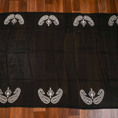 Organza Black Unstitched Suit