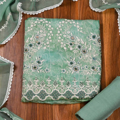 Burberry Sea Green Unstitched Suit