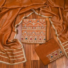 Shimmer Brown Unstitched Suit