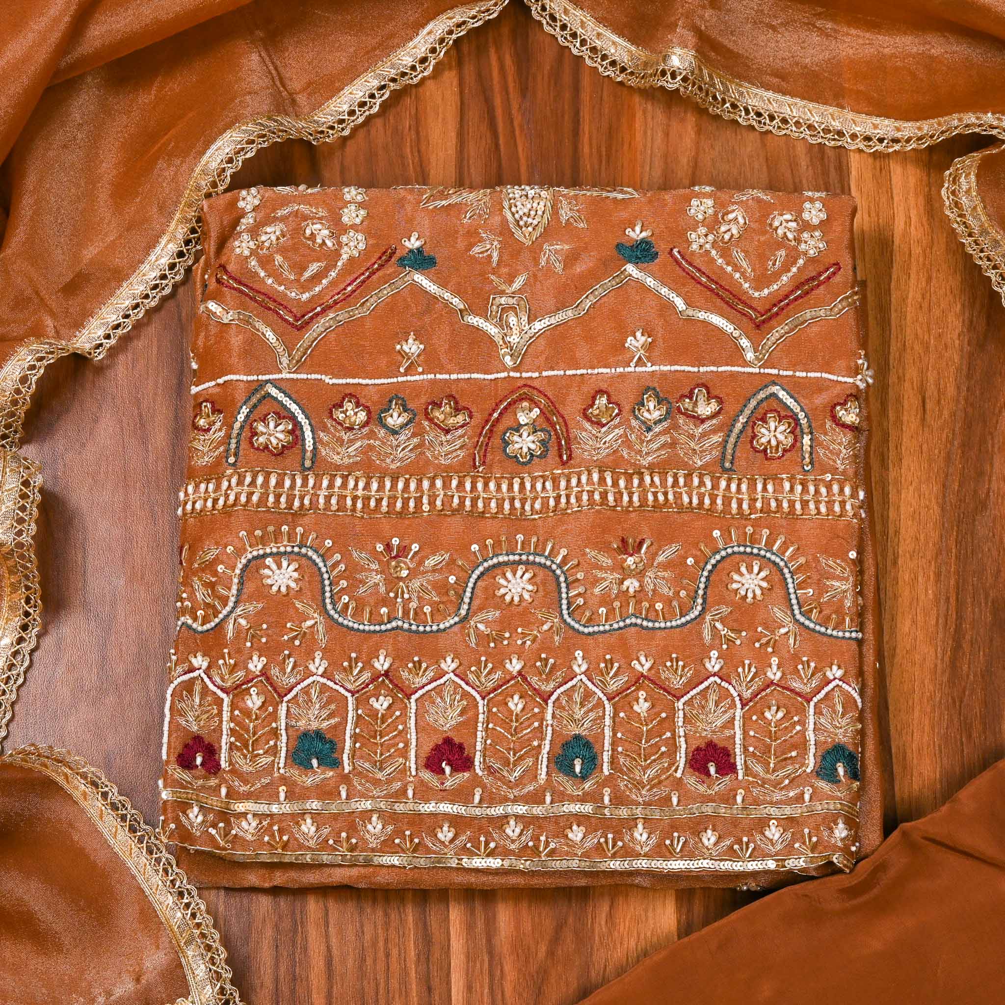 Shimmer Brown Unstitched Suit