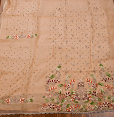 Organza Off-white Unstitched Suit