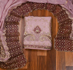 Shimmer Pink Unstitched Suit
