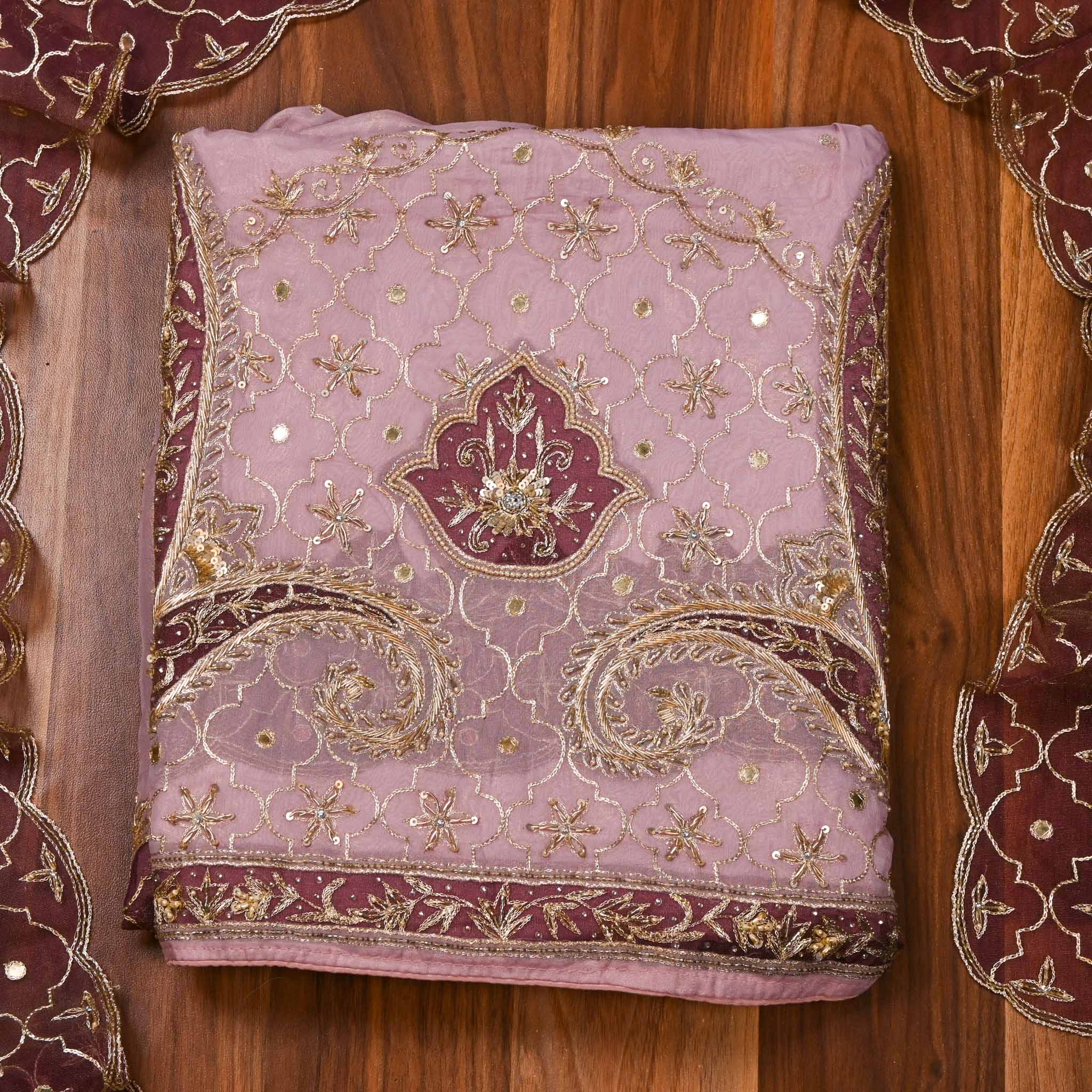 Shimmer Pink Unstitched Suit