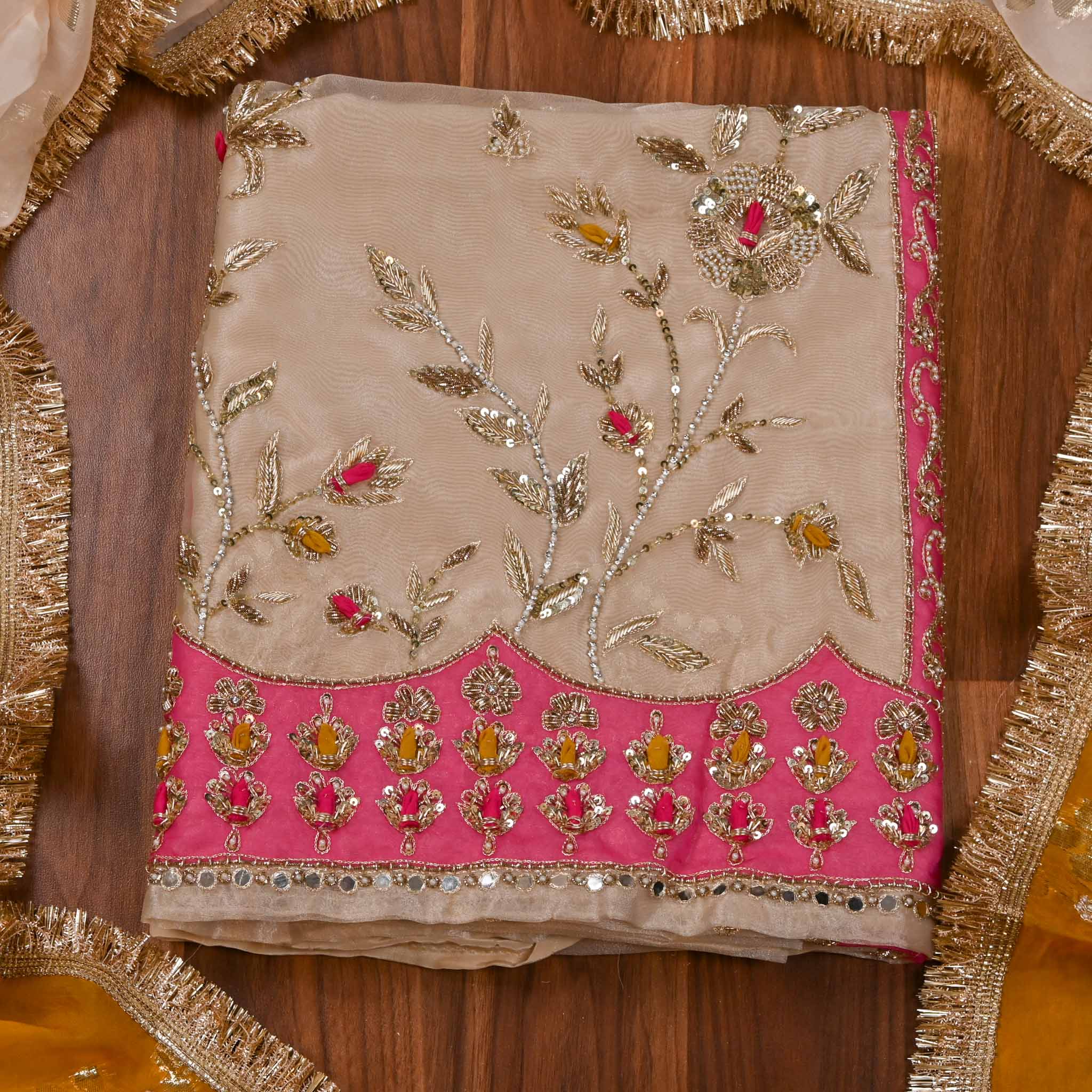 Glass Shimmer Off-White Unstitched Suit