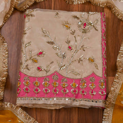 Glass Shimmer Off-White Unstitched Suit