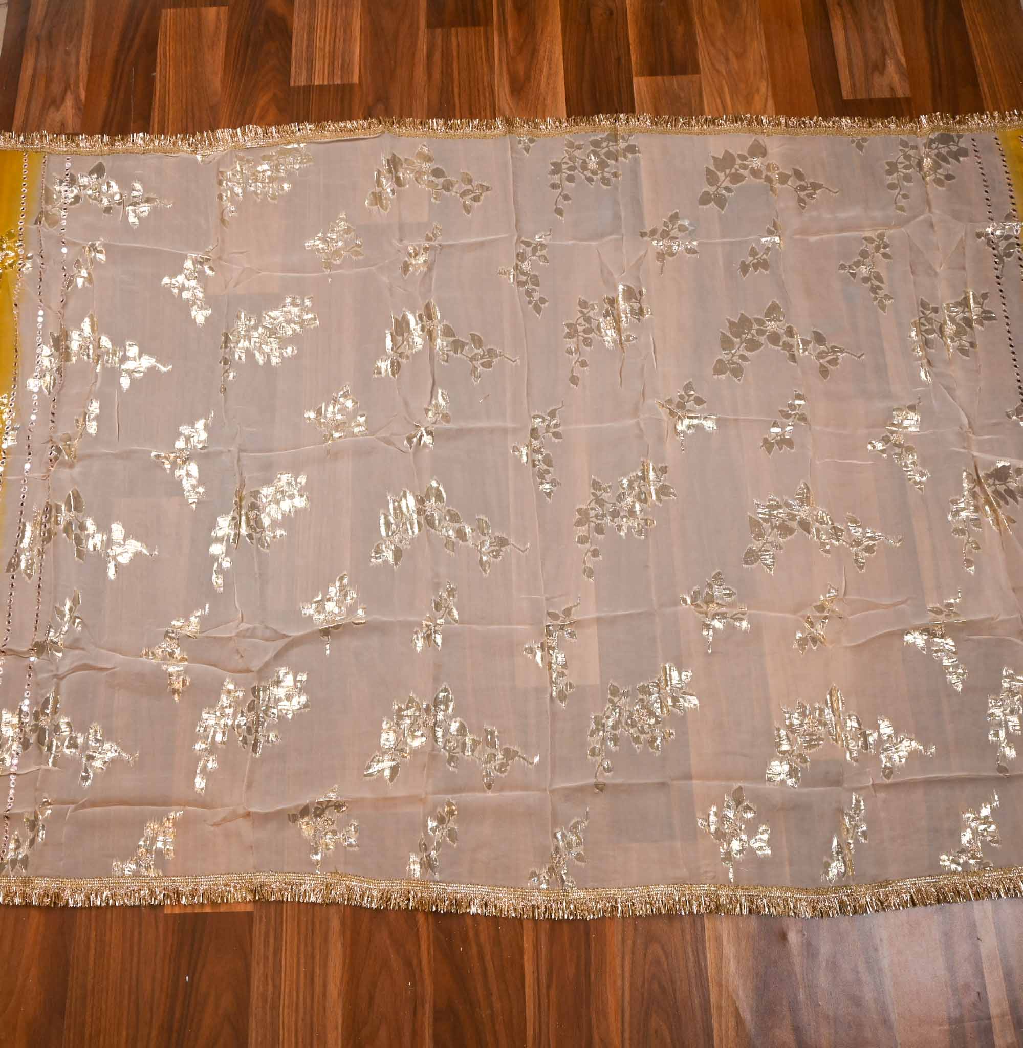 Glass Shimmer Off-White Unstitched Suit
