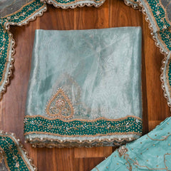 Glass Shimmer Sky Blue Unstitched Suit