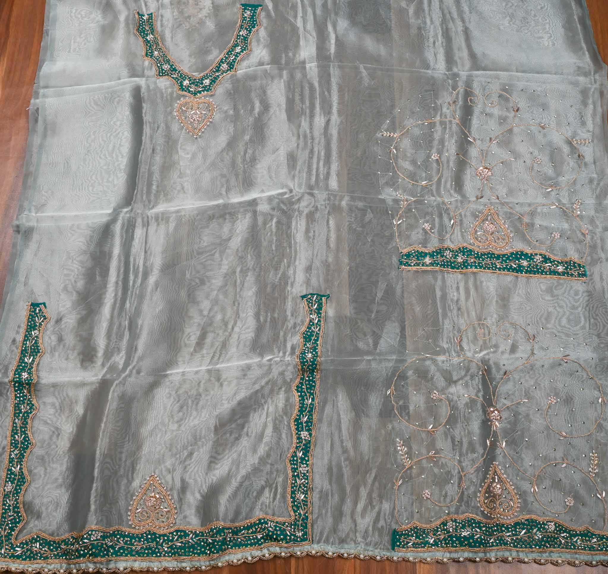 Glass Shimmer Sky Blue Unstitched Suit