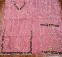 Glass Shimmer Baby Pink Unstitched Suit