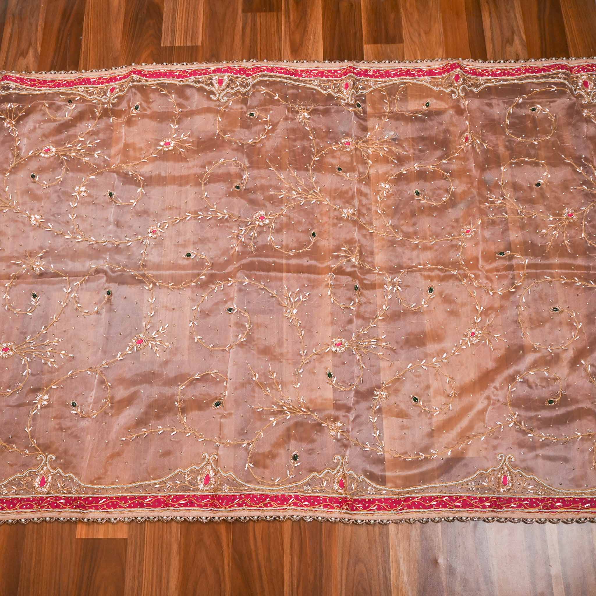 Glass Shimmer Peach Unstitched Suit