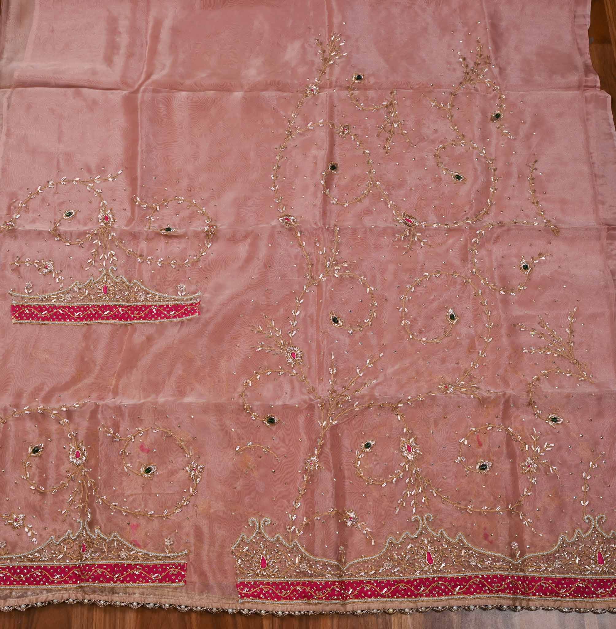 Glass Shimmer Peach Unstitched Suit