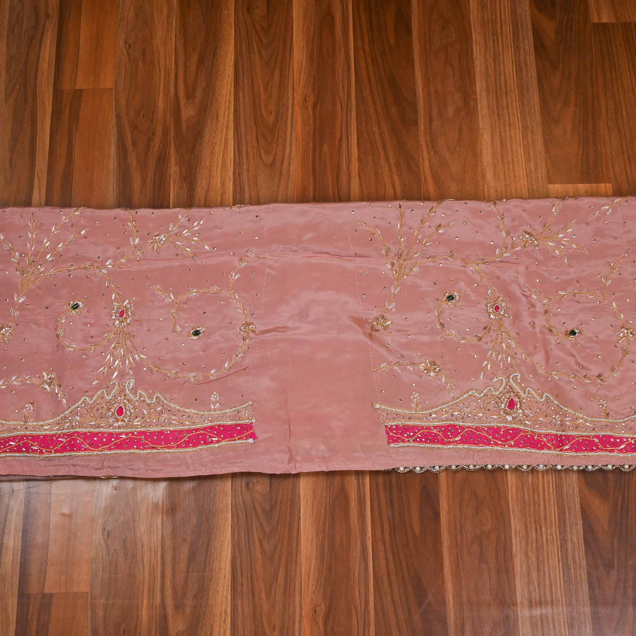 Glass Shimmer Peach Unstitched Suit