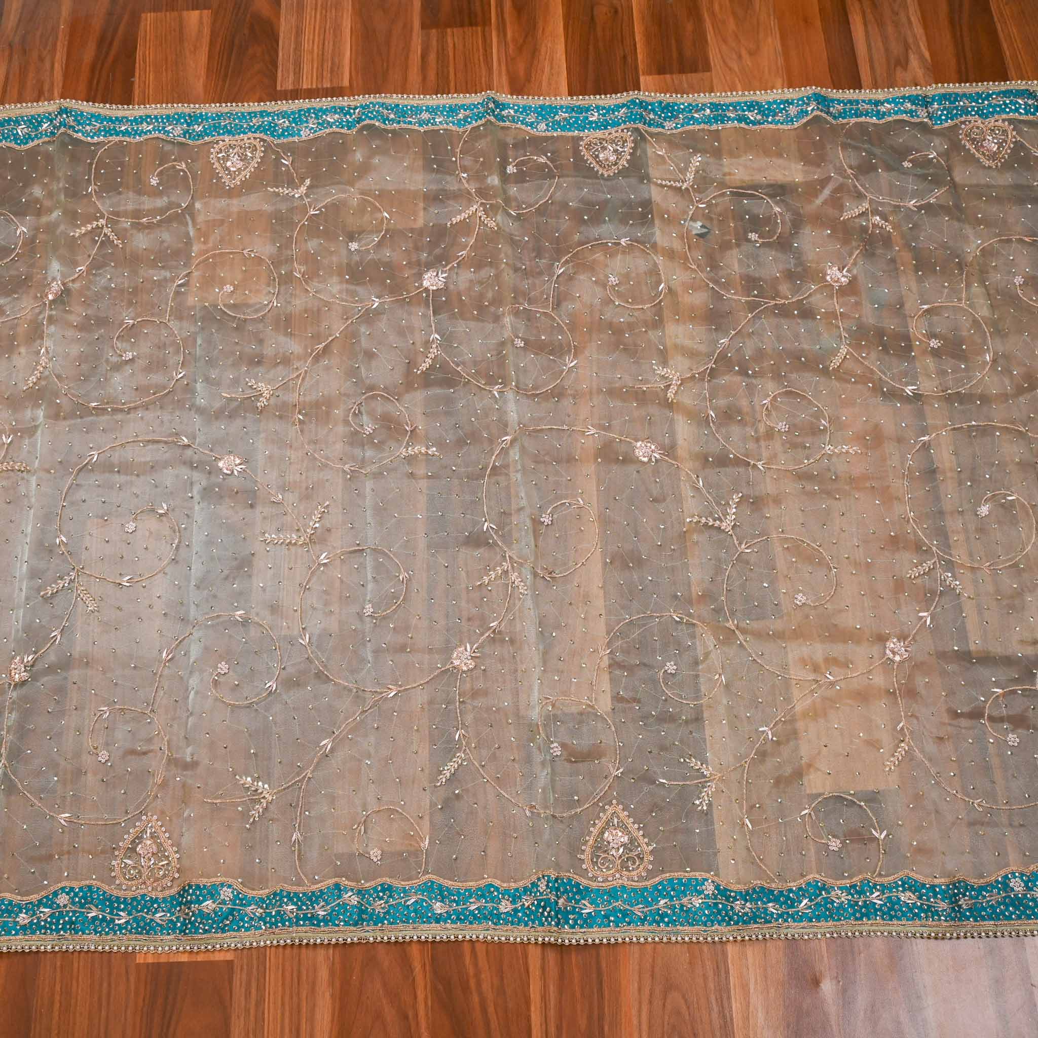 Glass Shimmer Green Unstitched Suit