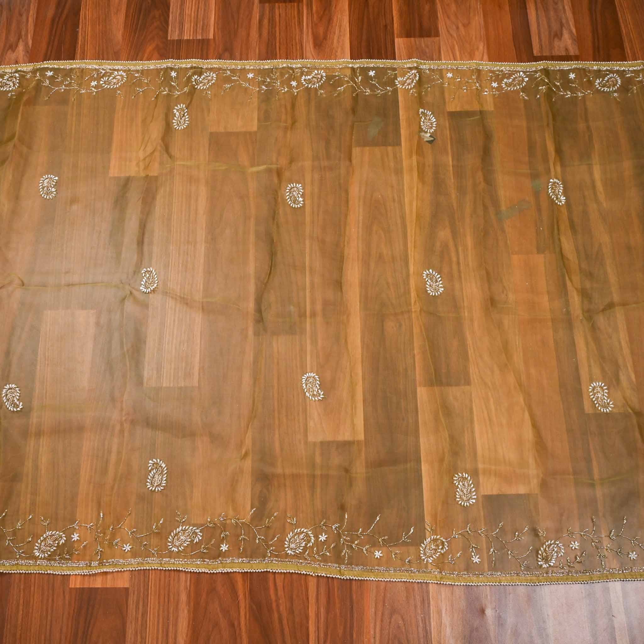 Crush Shimmer Green Unstitched Suit