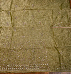 Crush Shimmer Green Unstitched Suit