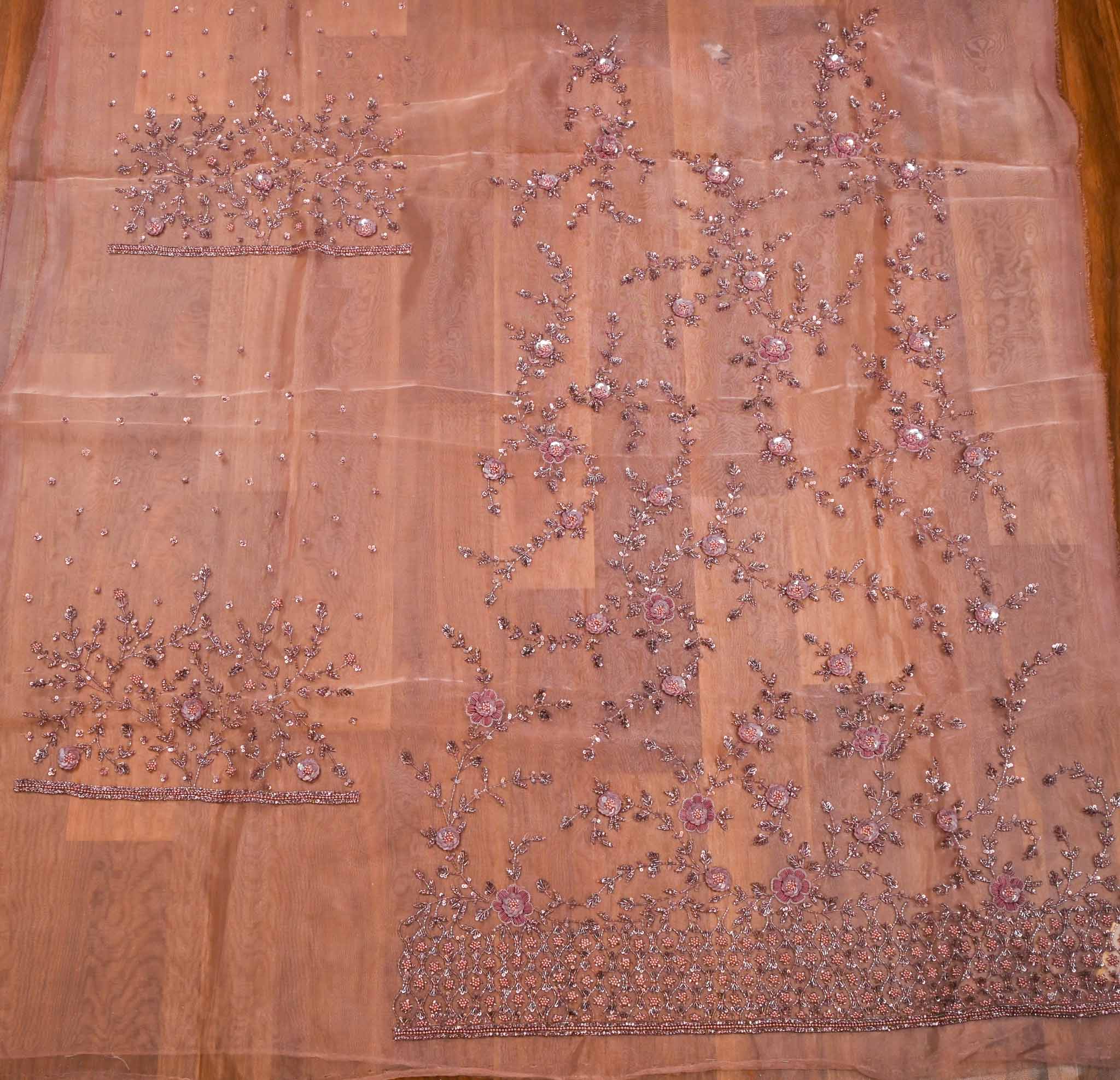 Glass Shimmer Onion Unstitched Suit