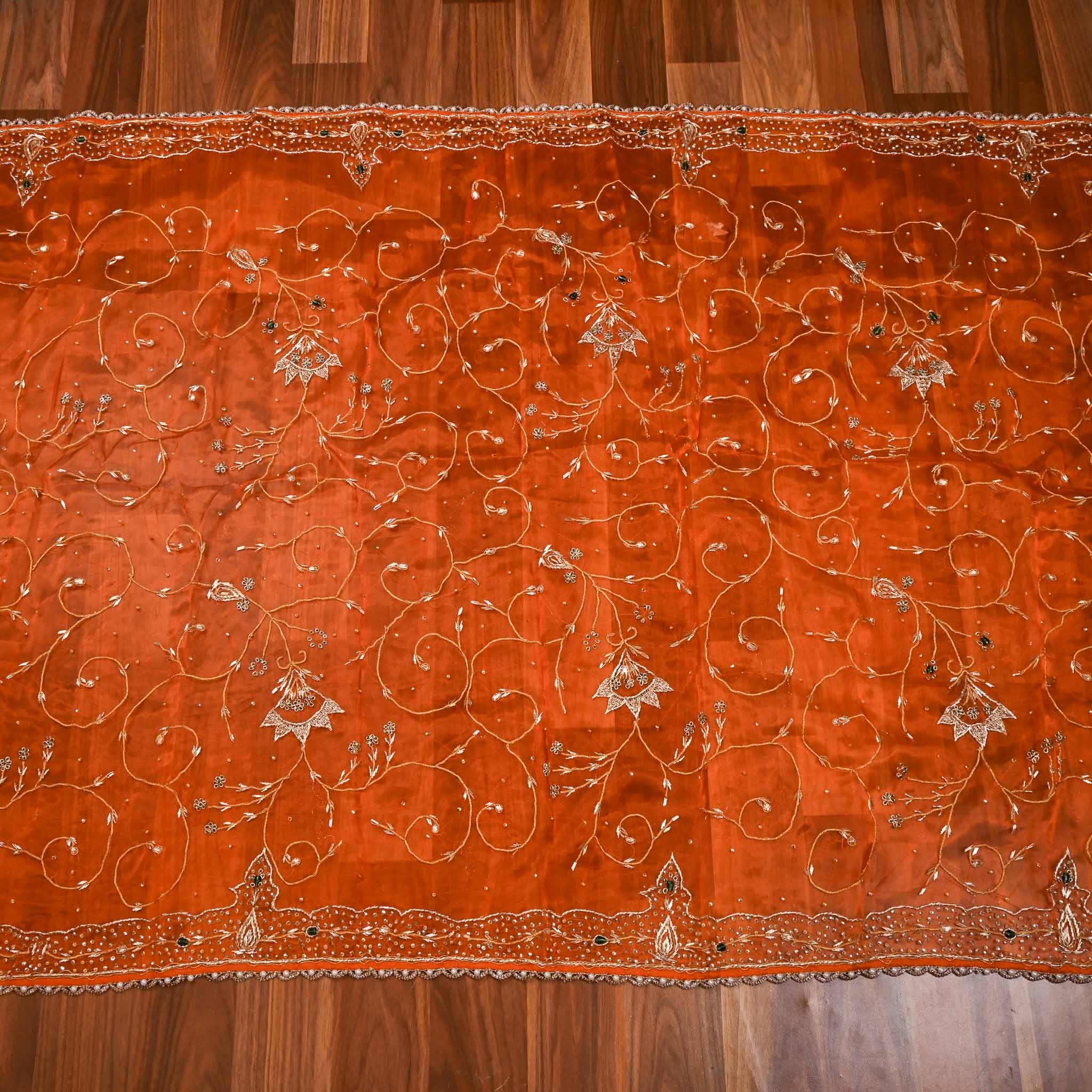Glass Shimmer Orange Unstitched Suit
