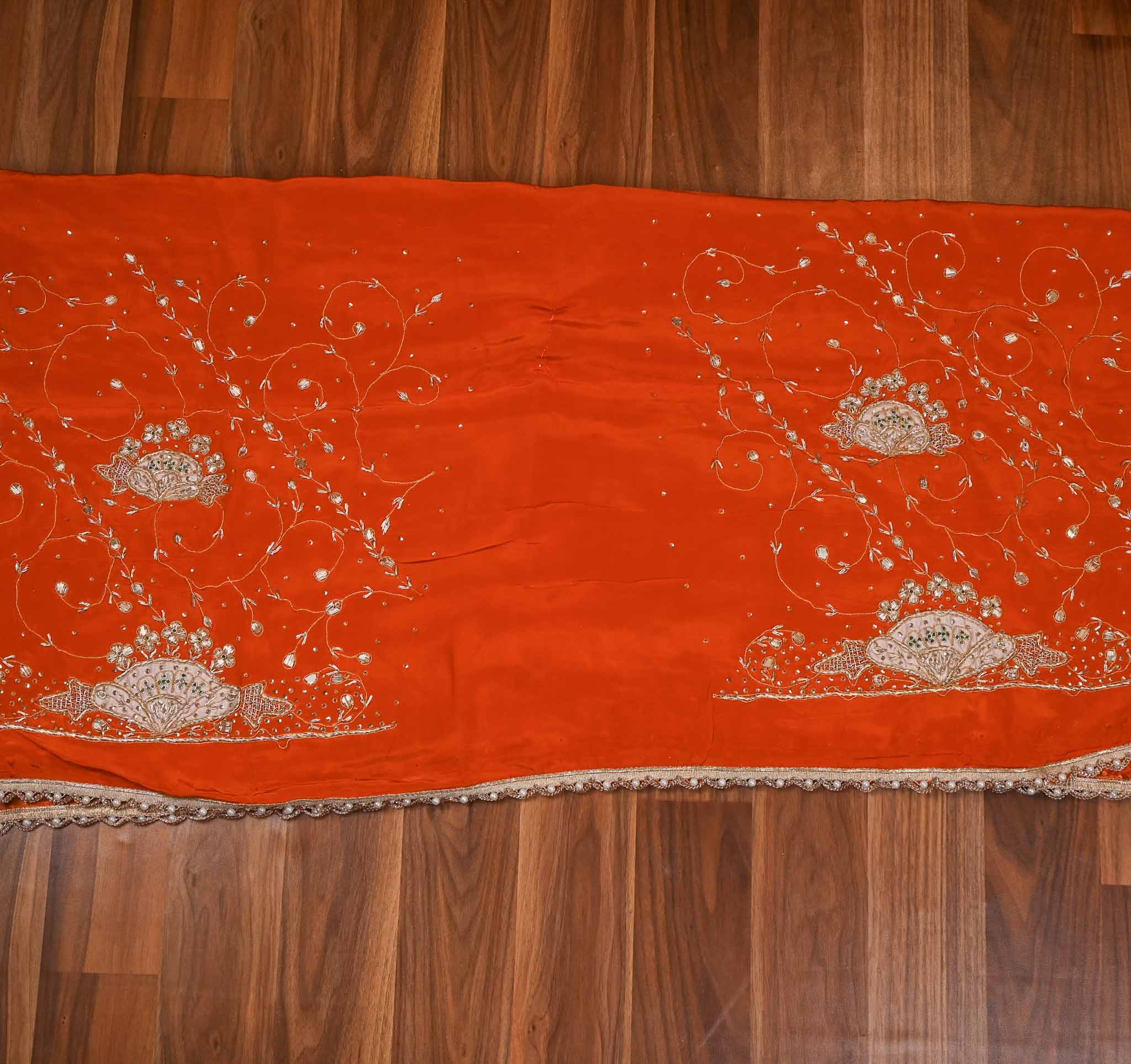Glass Shimmer Orange Unstitched Suit