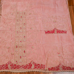 Glass Shimmer Peach Unstitched Suit
