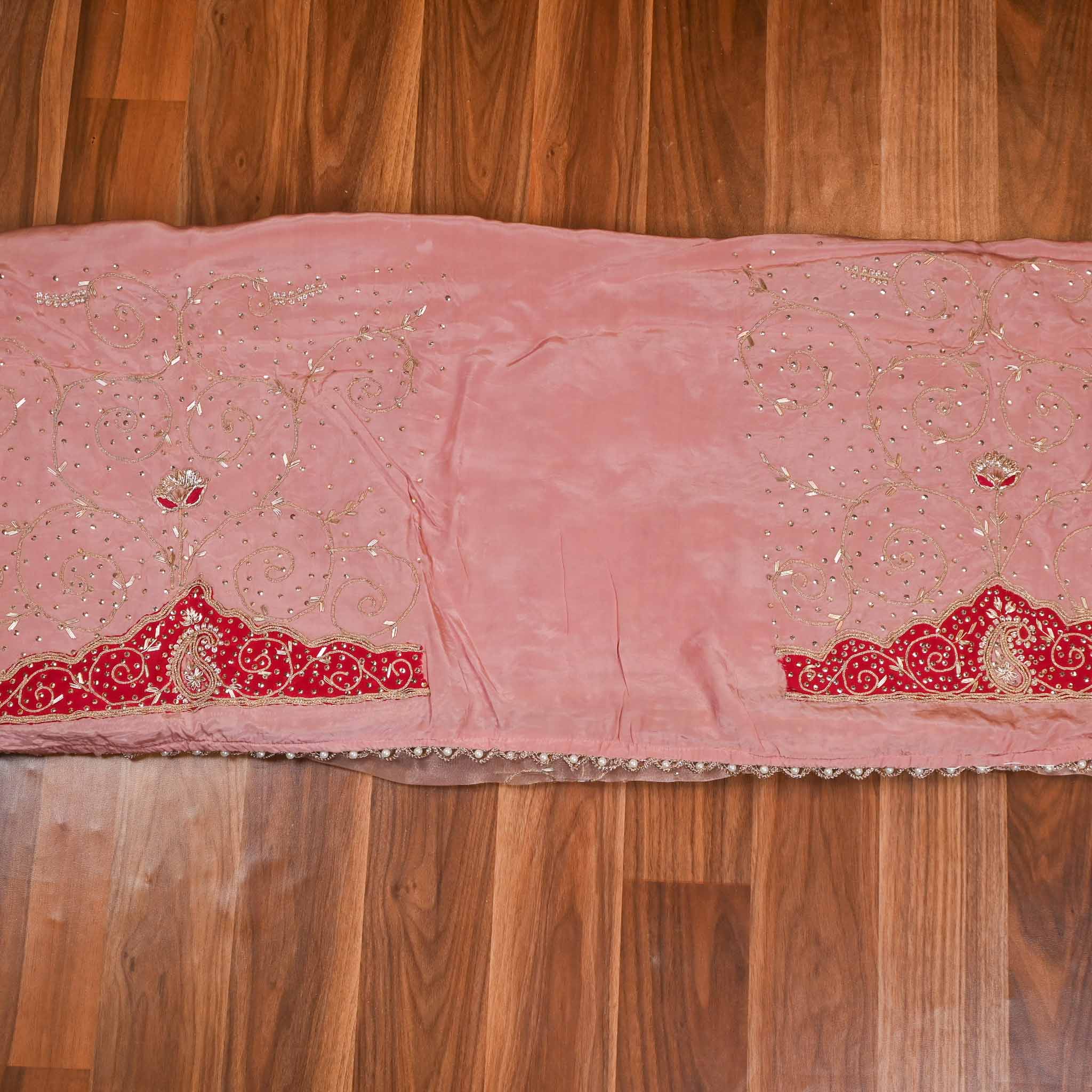 Glass Shimmer Peach Unstitched Suit