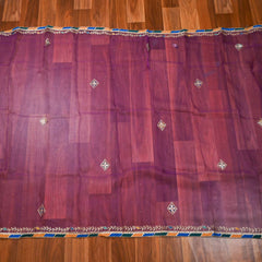 Organza Purple Unstitched Suit