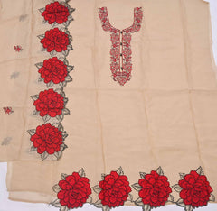 Organza Off-white Unstitched Suit