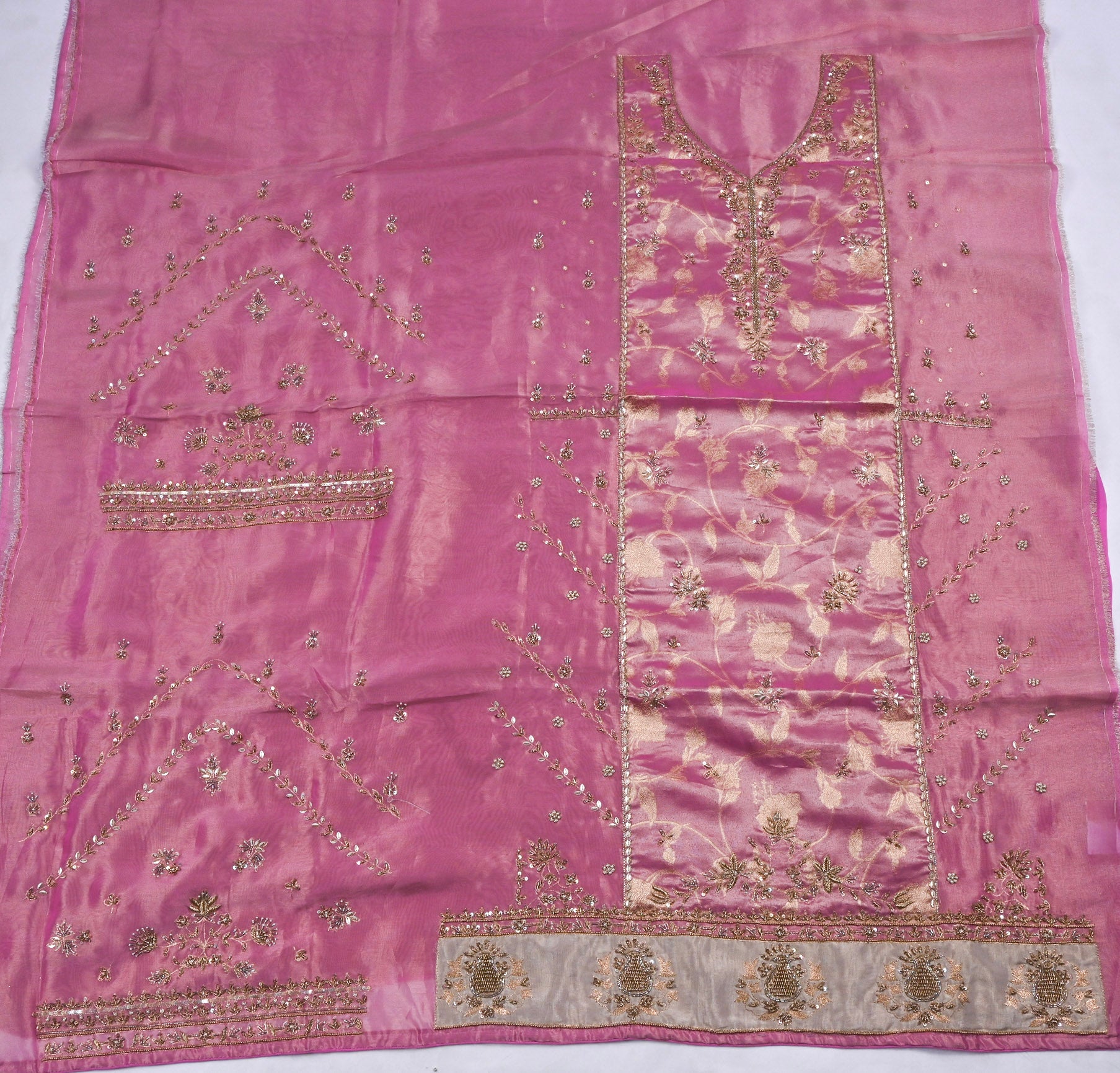 Shimmer Pink Unstitched Suit