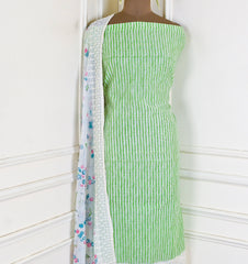 Chanderi Silk Parrot Green Unstitched Suit