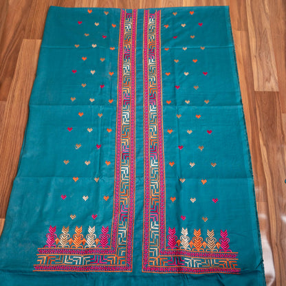 Rama Green Phulkari Unstitched Suit